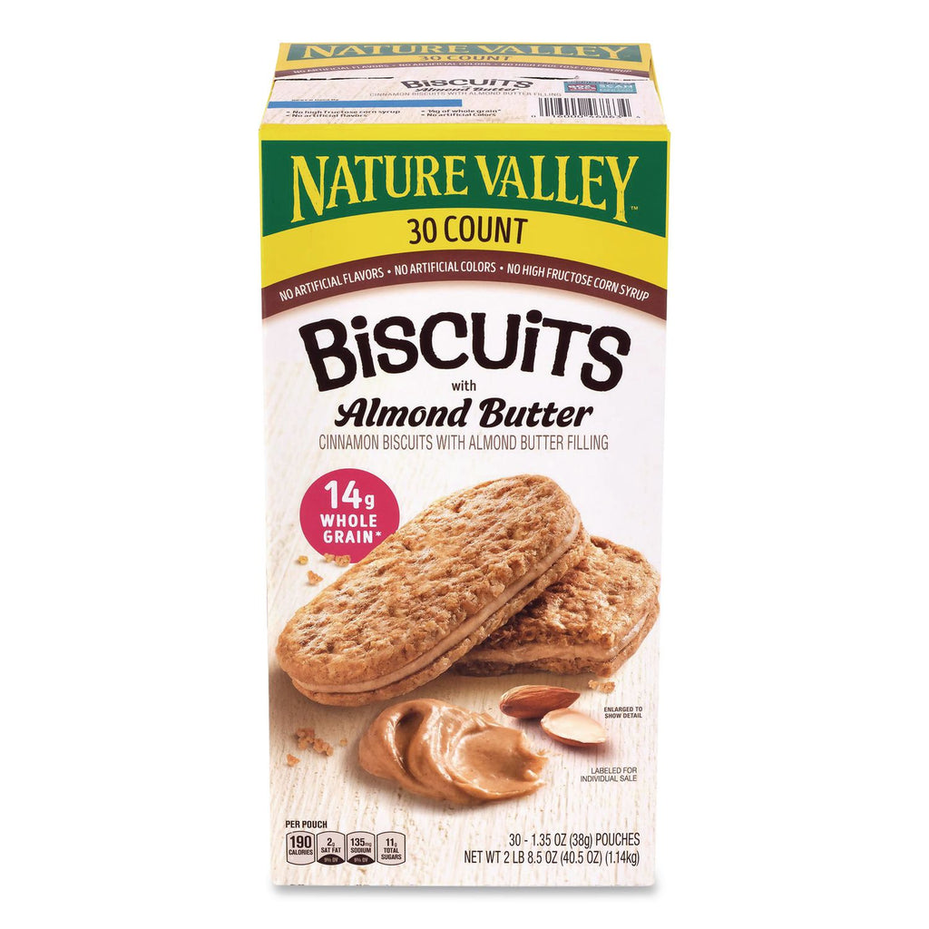 Biscuits, Cinnamon with Almond Butter/Honey with Peanut Butter, 1.35 oz Pouch, 30/Carton, Ships in 1-3 Business Days