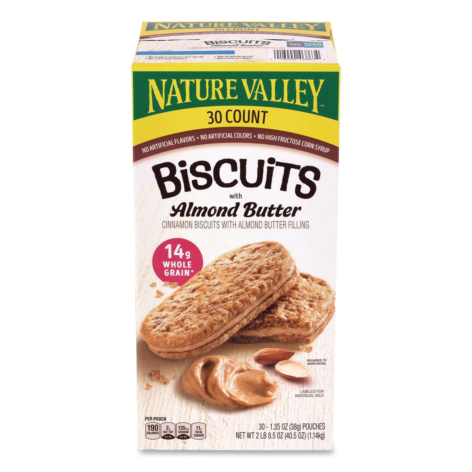 Biscuits, Cinnamon with Almond Butter/Honey with Peanut Butter, 1.35 oz Pouch, 30/Carton, Ships in 1-3 Business Days