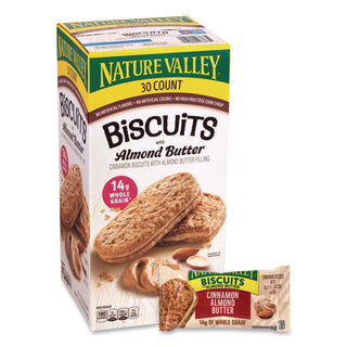 Biscuits, Cinnamon with Almond Butter/Honey with Peanut Butter, 1.35 oz Pouch, 30/Carton, Ships in 1-3 Business Days