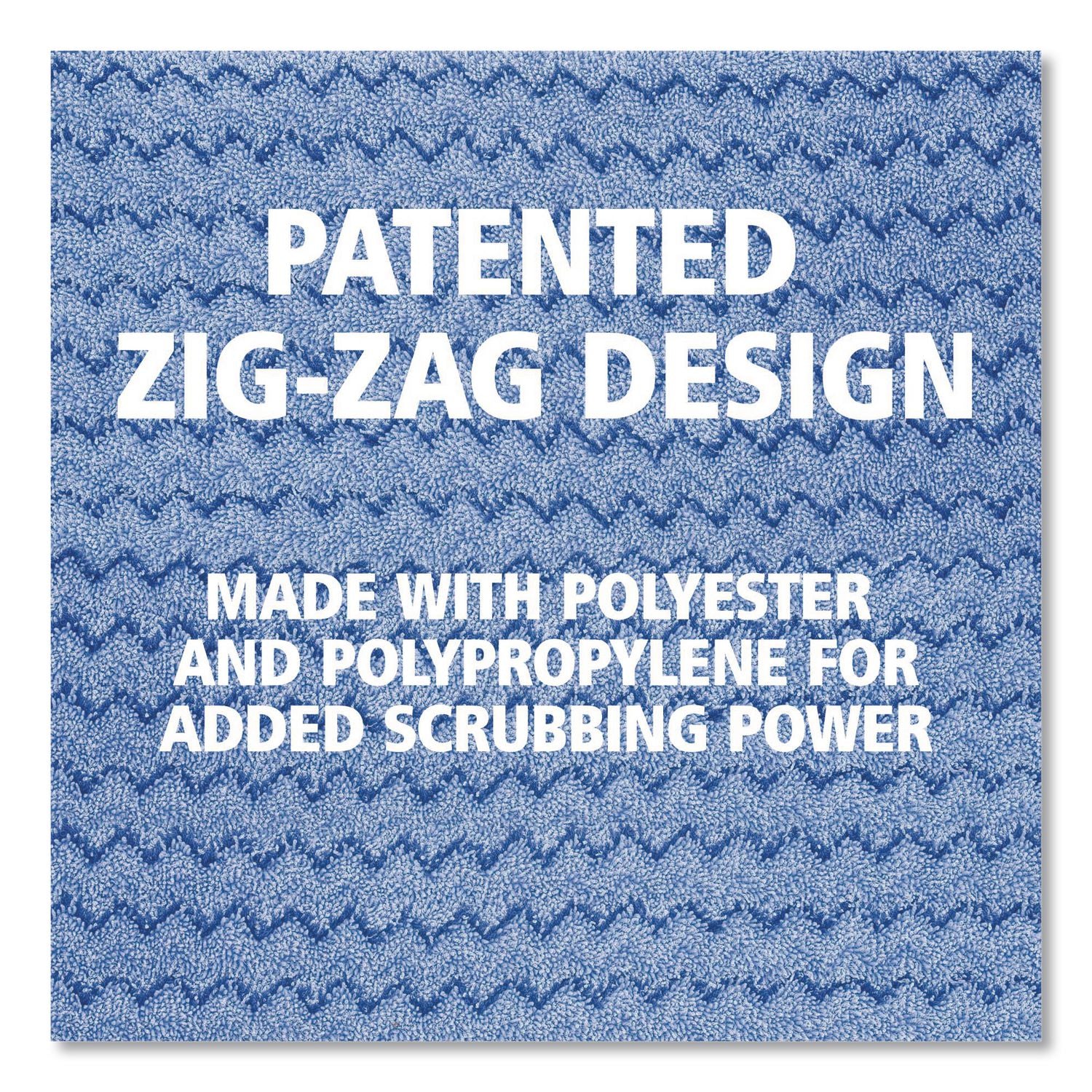 Microfiber Wet Room Pad, Split Nylon/Polyester Blend, 18", Blue, 12/Carton