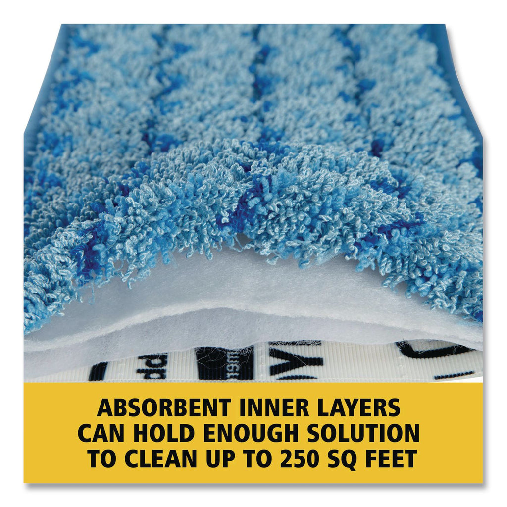 Microfiber Wet Mopping Pad, 18.5" x 5.5" x 0.5", Green, 12/Carton