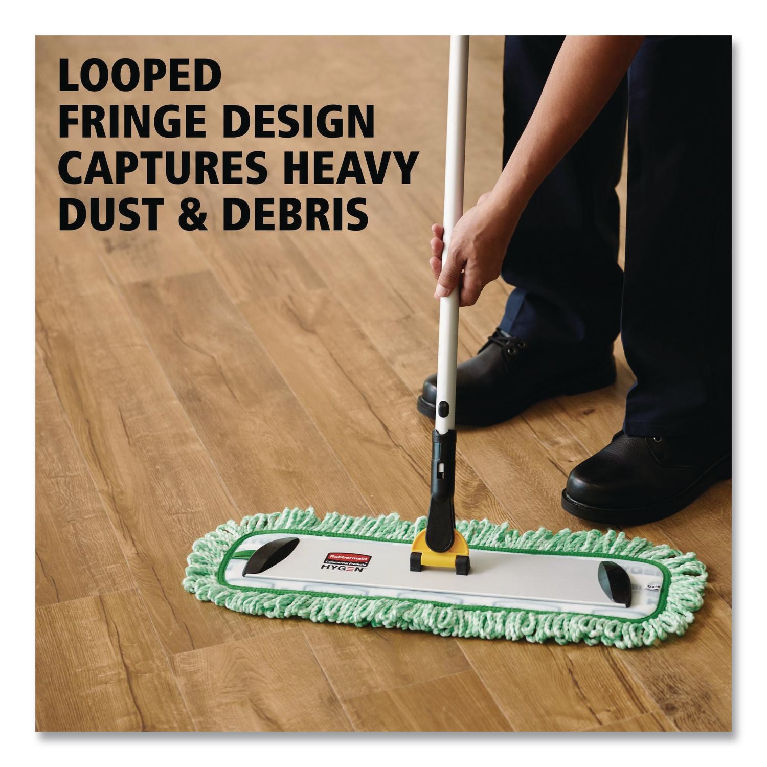 Dust Pad with Fringe, Microfiber, 18" Long, Green