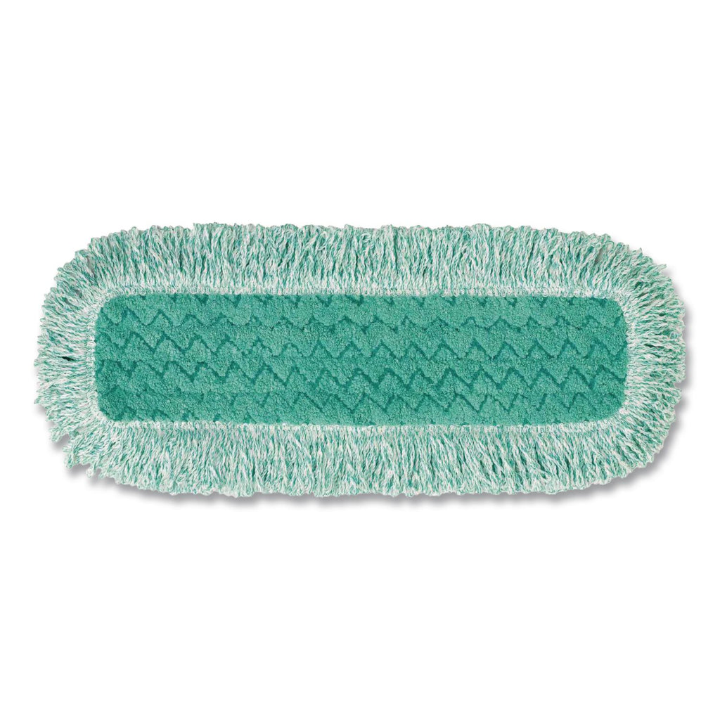 Dust Pad with Fringe, Microfiber, 18" Long, Green, 6/Carton