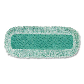 Dust Pad with Fringe, Microfiber, 18" Long, Green, 6/Carton