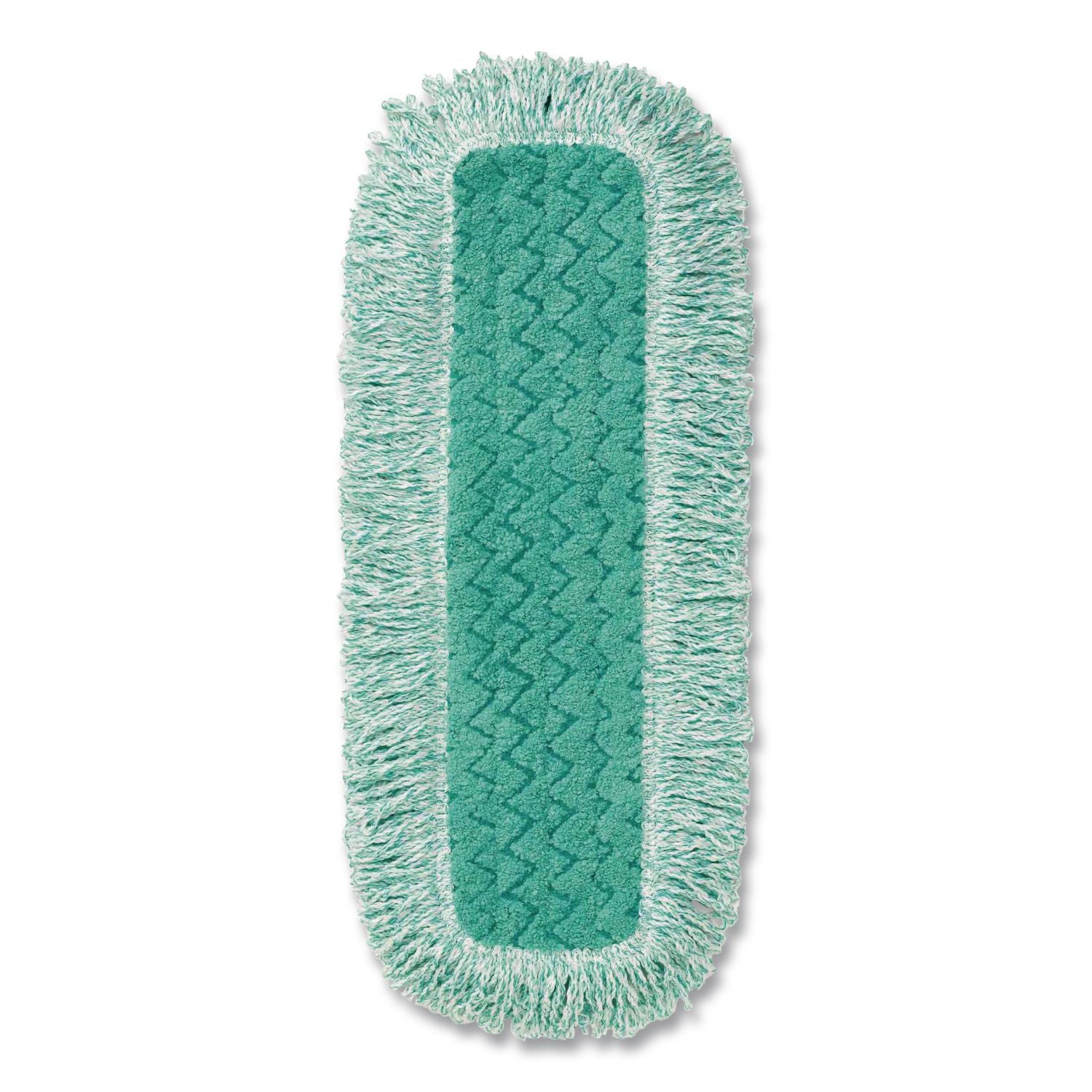 Dust Pad with Fringe, Microfiber, 18" Long, Green, 6/Carton