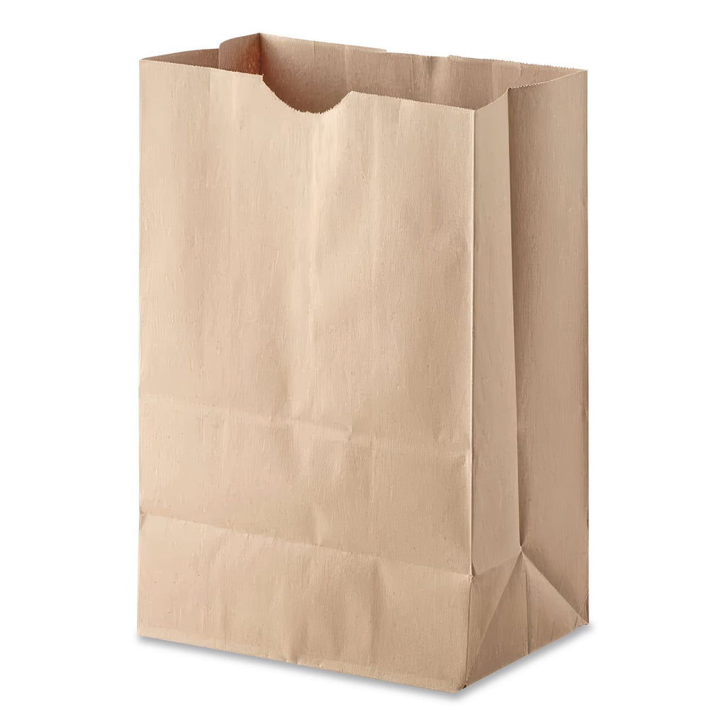 Grocery Paper Bags, 20-25 lb Capacity, 1/6 BBL, 12" x 7" x 17", Kraft, 500 Bags
