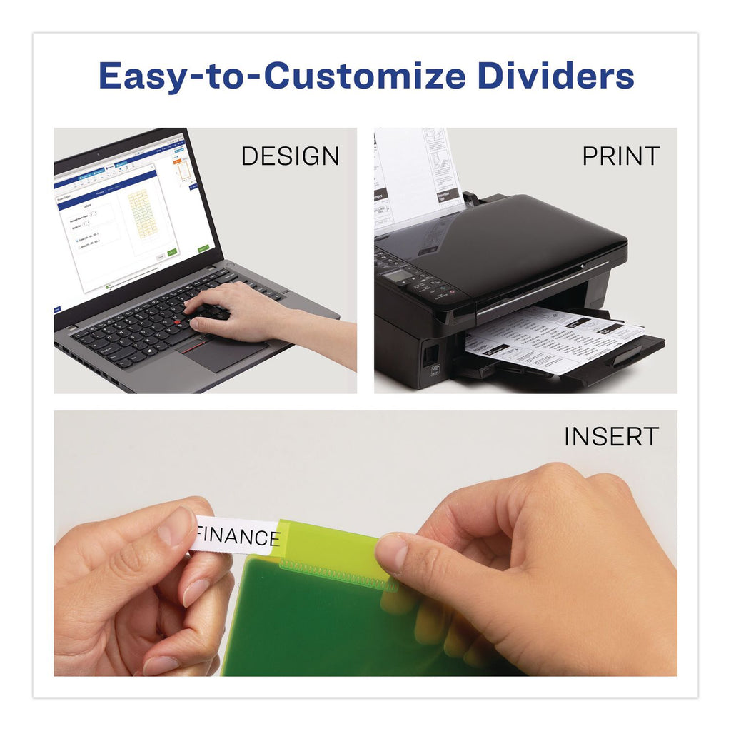 Insertable Big Tab Plastic Dividers, 8-Tab, 11 x 17, Green, 1 Set