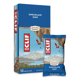 Energy Bar, Chocolate Chip, 2.4 oz, 12/Box