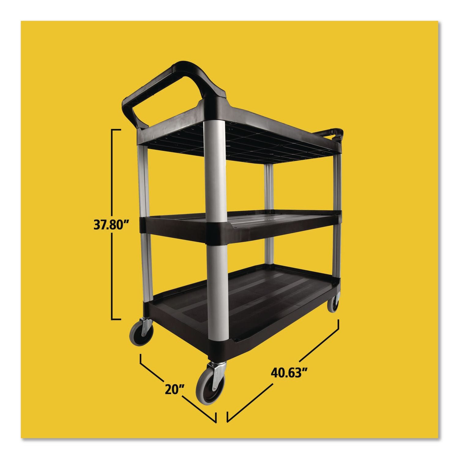 Rubbermaid 3-Shelf Mobile Utility Cart, Sold as 1 Each