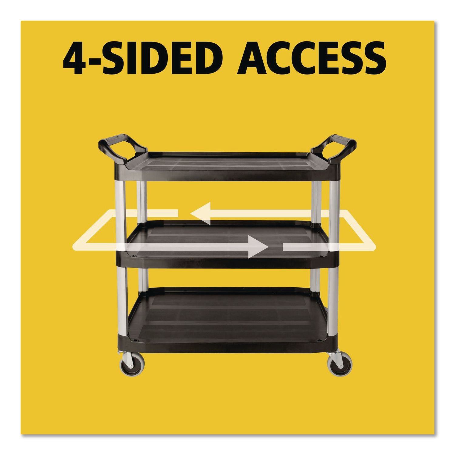 Rubbermaid 3-Shelf Mobile Utility Cart, Sold as 1 Each