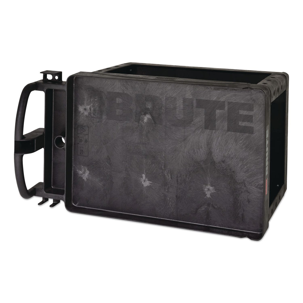 BRUTE Heavy-Duty Utility Cart with Lipped Shelves, Plastic, 2 Shelves, 500 lb Capacity, 17.13" x 38.5" x 38.88", Black