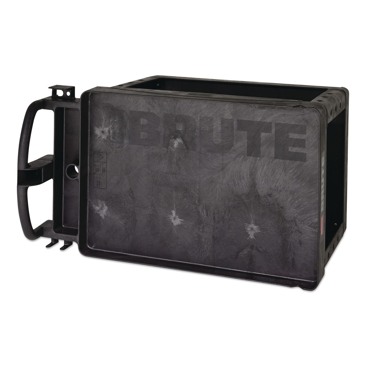 BRUTE Heavy-Duty Utility Cart with Lipped Shelves, Plastic, 2 Shelves, 500 lb Capacity, 17.13" x 38.5" x 38.88", Black