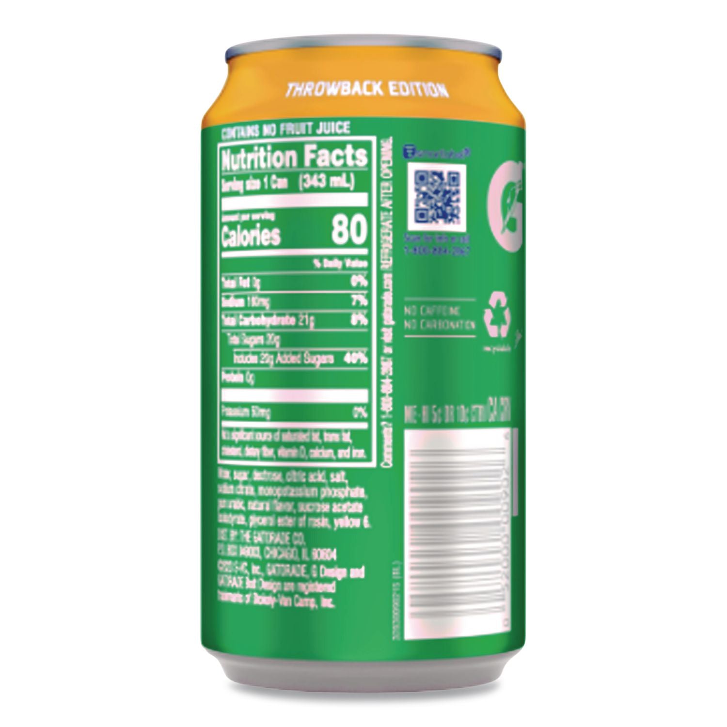 Thirst Quencher Can, Orange, 11.6oz Can, 24/Carton