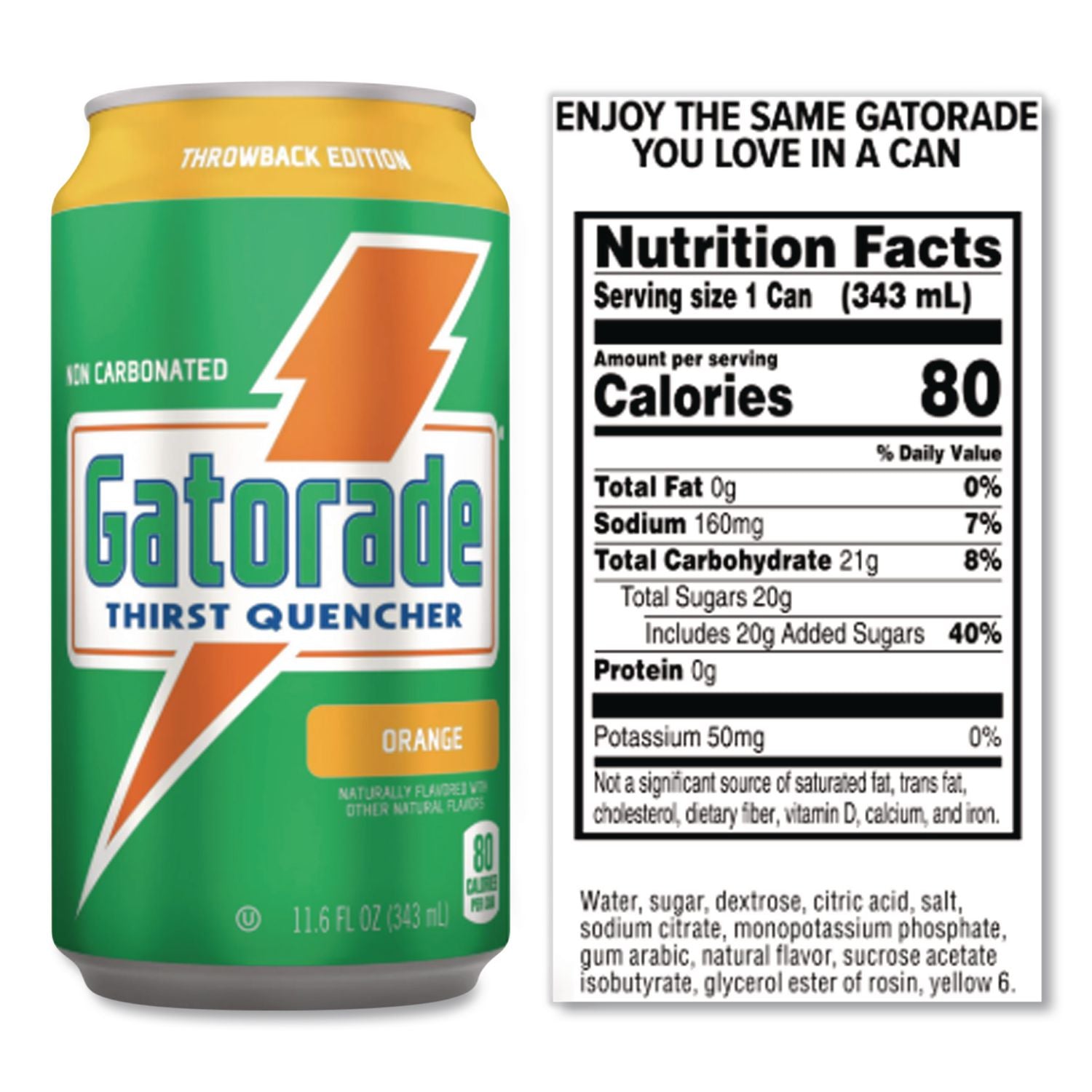 Thirst Quencher Can, Orange, 11.6oz Can, 24/Carton