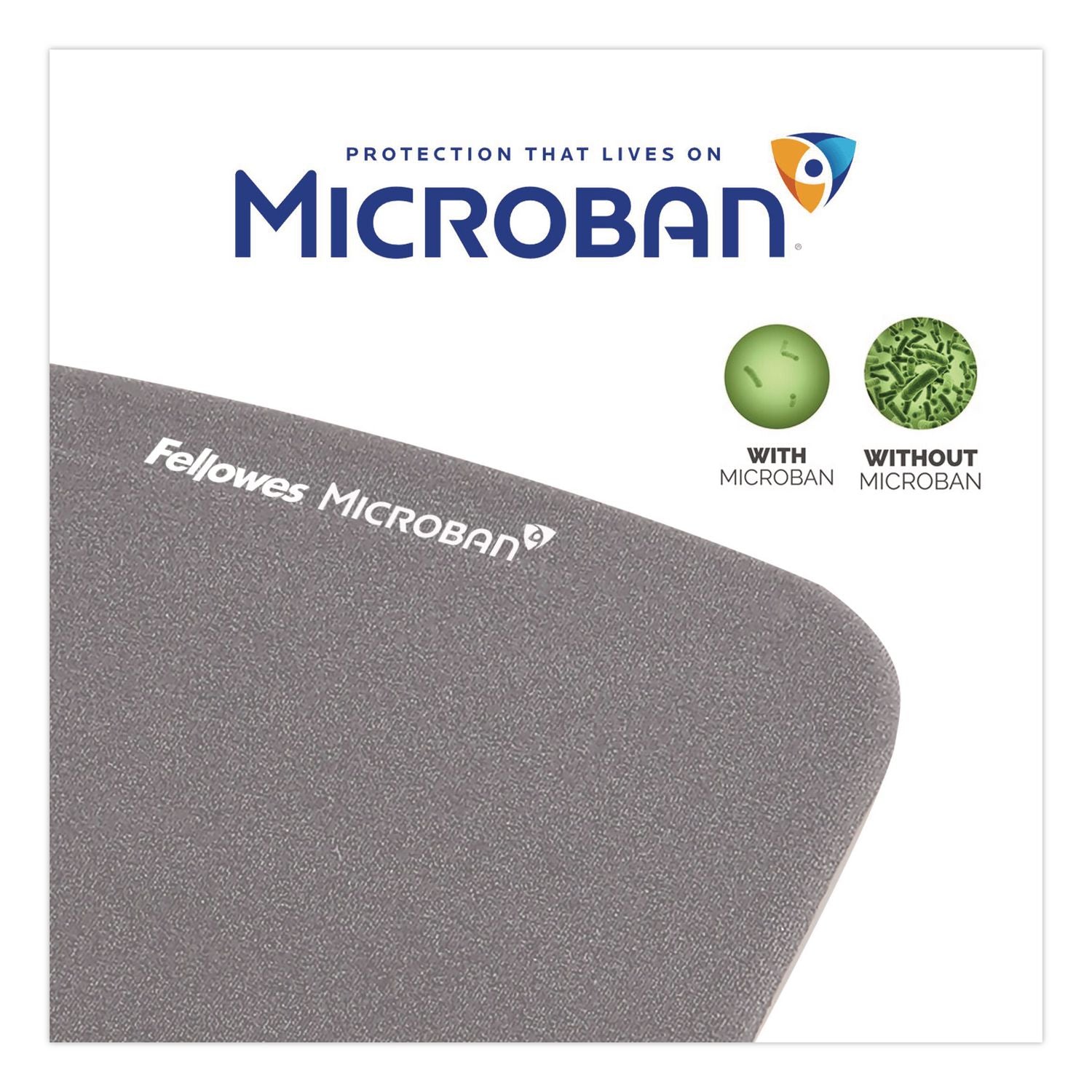 PlushTouch Mouse Pad with Wrist Rest, 7.25 x 9.37, Graphite