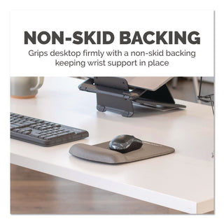 PlushTouch Mouse Pad with Wrist Rest, 7.25 x 9.37, Graphite