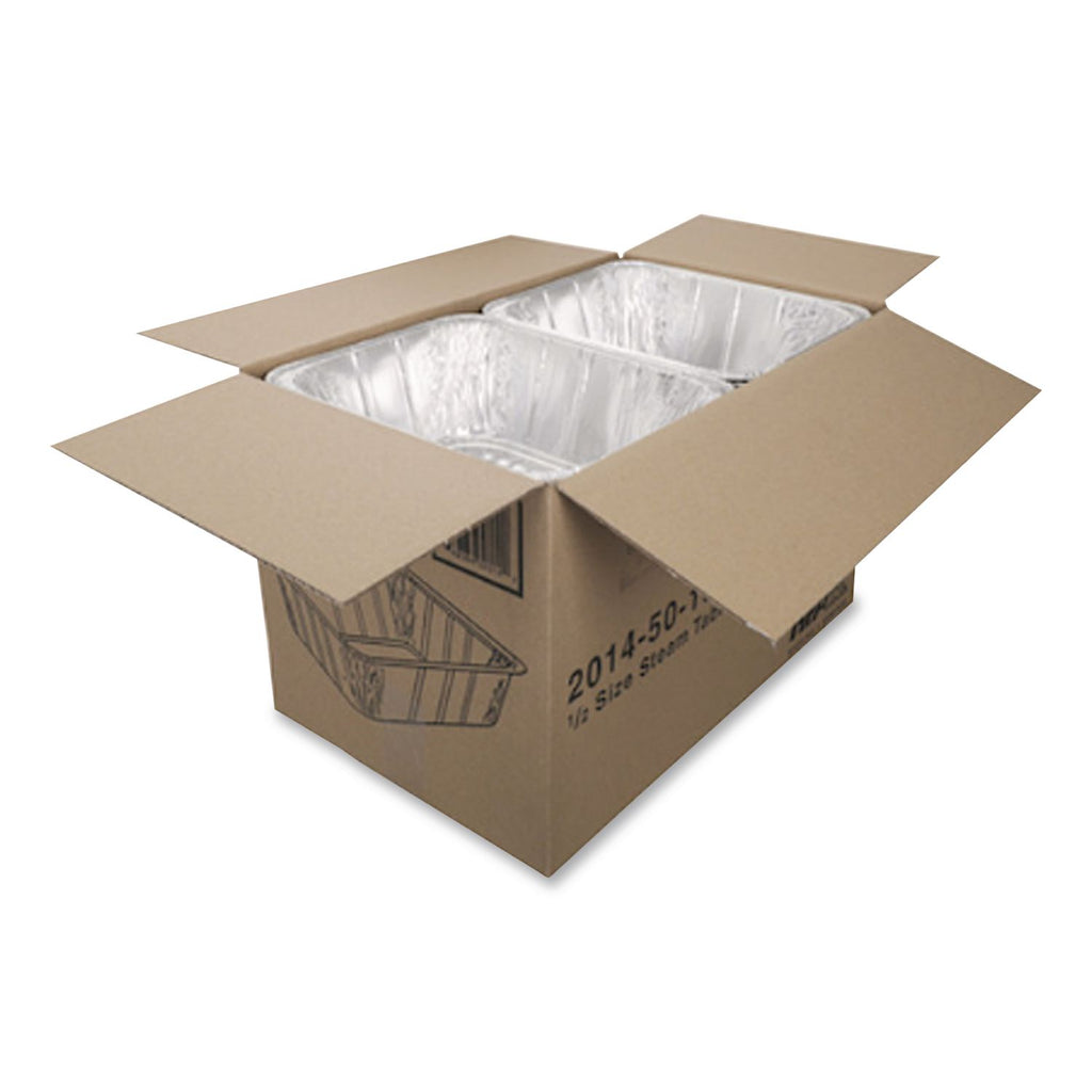 Aluminum Steam Table Pans, Half-Size Extra Deep, 4.19" Deep, 10.31 x 12.69, 100/Carton