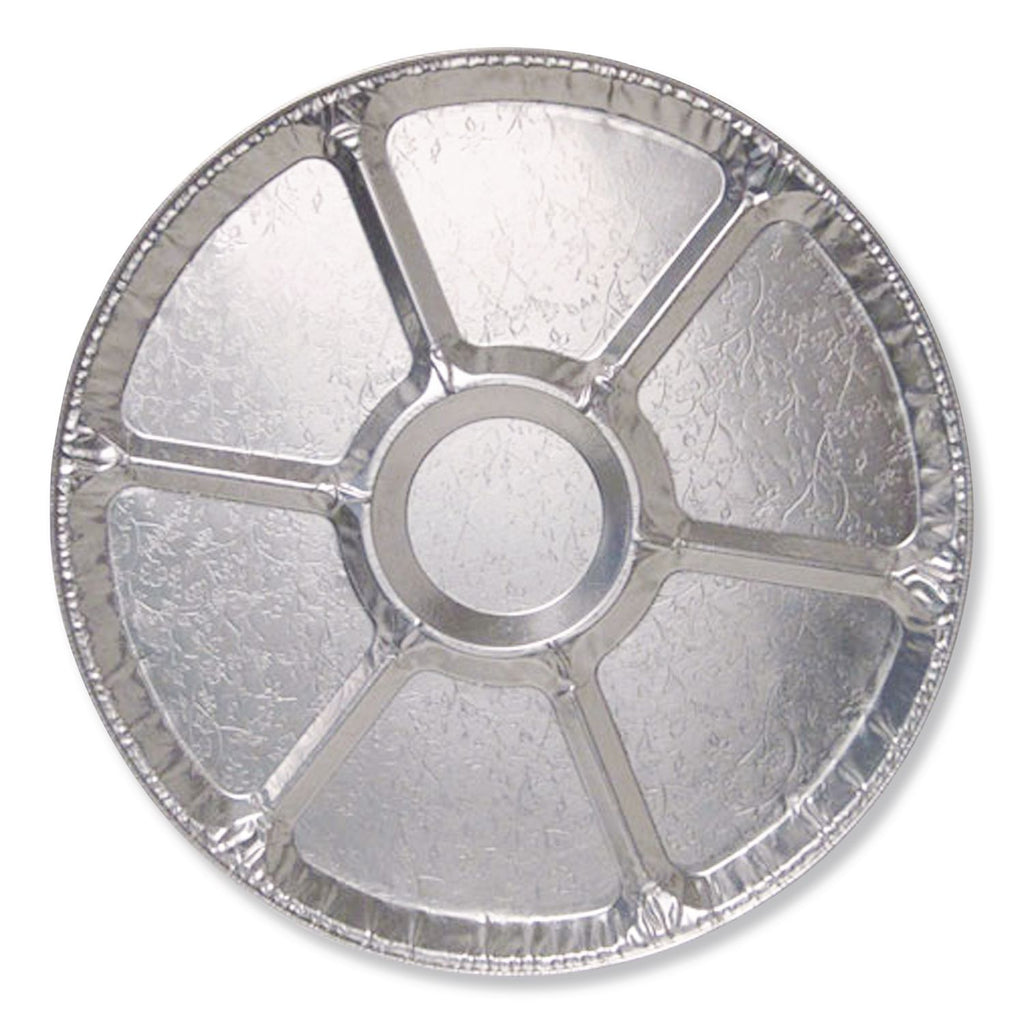 Aluminum Lazy Susan, 6 Compartments, 18" Diameter x 0.94"h, 25/Carton