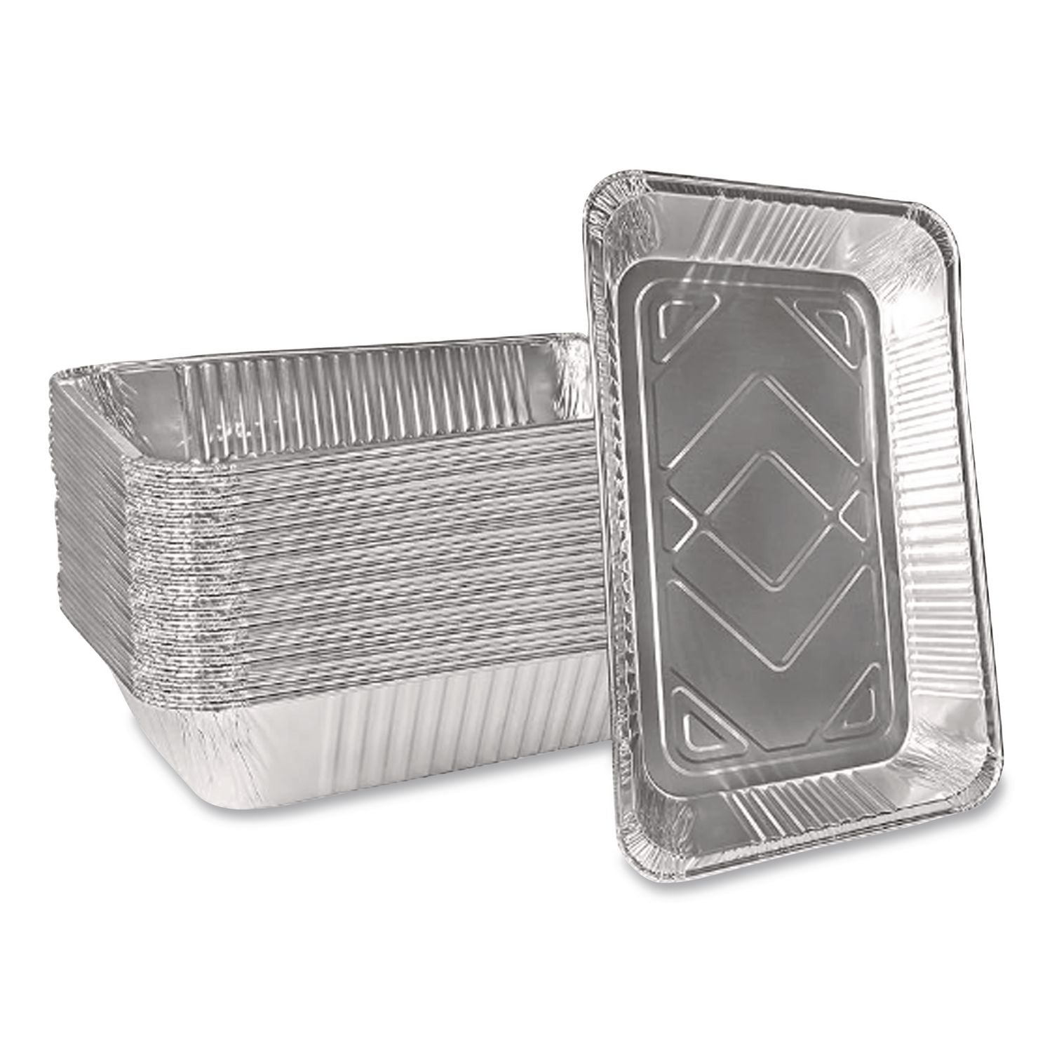 Aluminum Steam Table Pans, Full-Size Deep, 3.19" Deep, 12.19 x 20.75, 50/Carton
