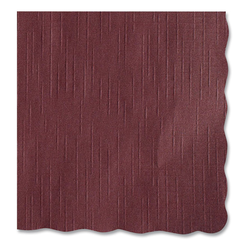 Solid Color Scalloped Edge Placemats, 9.5 x 13.5, Burgundy, 1,000/Carton
