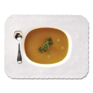 Anniversary Embossed Scalloped Edge Tray Mat, 14 x 19, White, 1,000/Carton