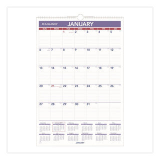 Erasable Wall Calendar, 15.5 x 22.75, White Sheets, 12-Month (Jan to Dec): 2024