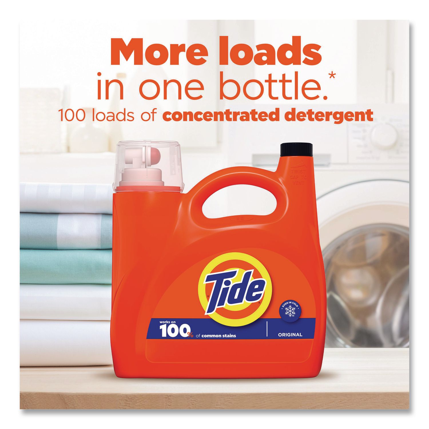 Liquid Laundry Detergent, Original Scent, 132 oz Pour Bottle, 4/Carton