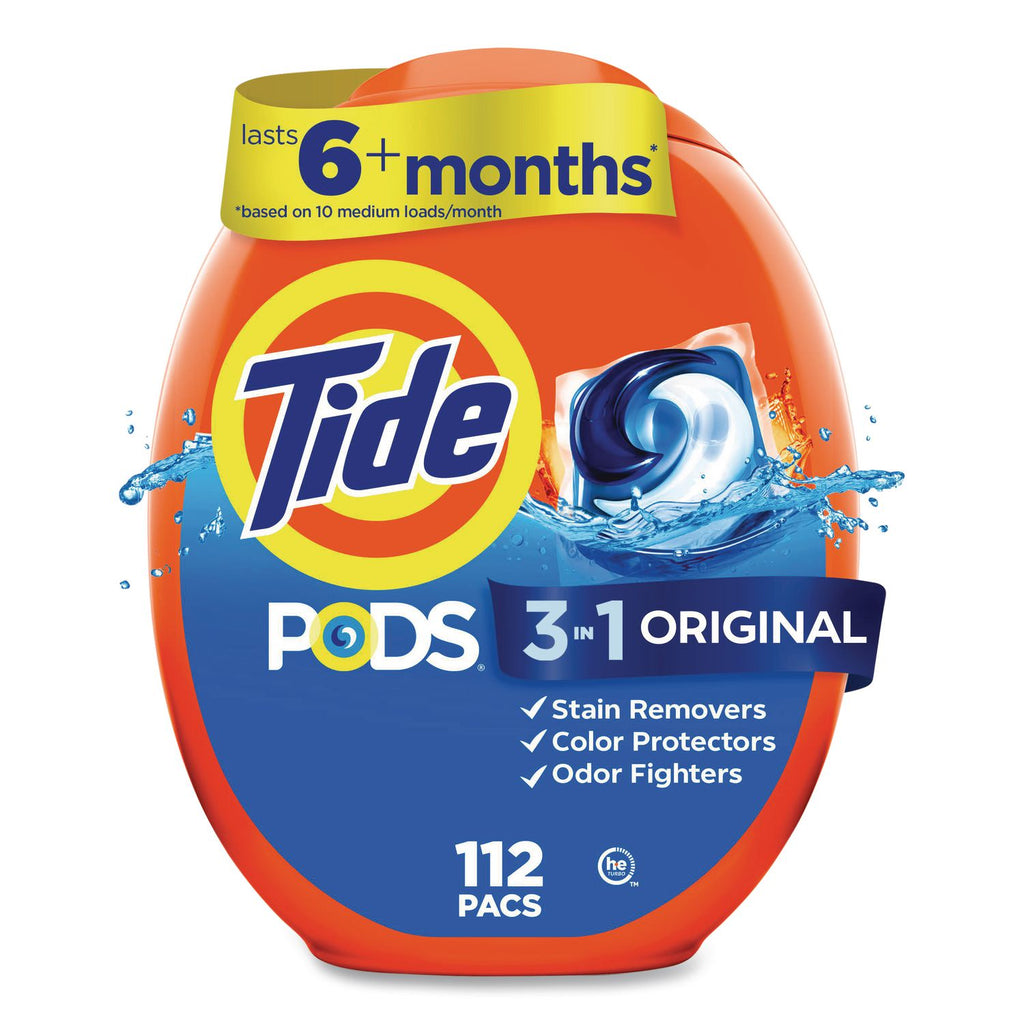 Pods, Tide Original, 112 Pods/Tub, 4 Tubs/Carton