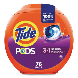 PODS Laundry Detergent, Spring Meadow, 66 oz Tub, 76 Pacs/Tub