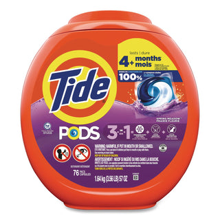 PODS Laundry Detergent, Spring Meadow, 66 oz Tub, 76 Pacs/Tub