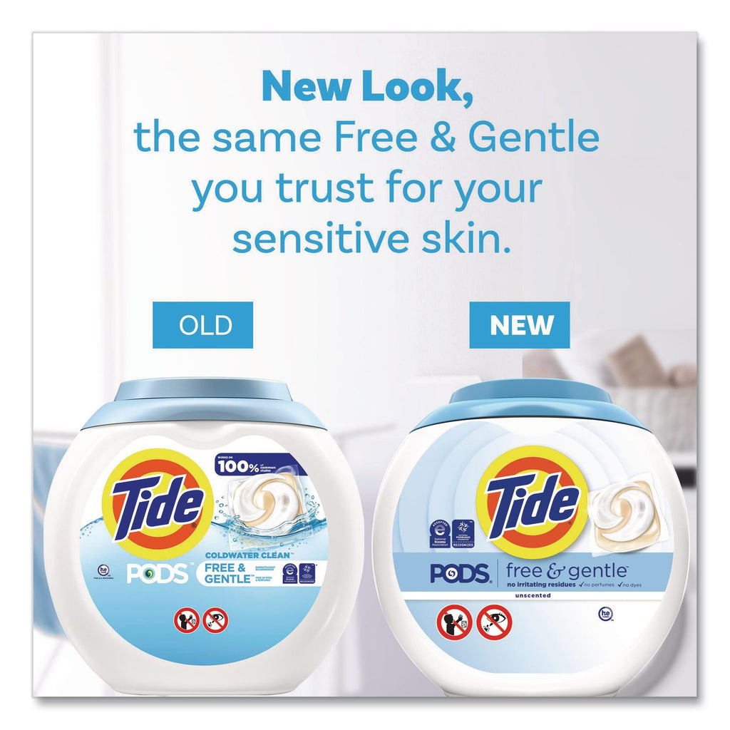 PODS Laundry Detergent, Free and Gentle, 63 oz Tub, 76 Pacs/Tub