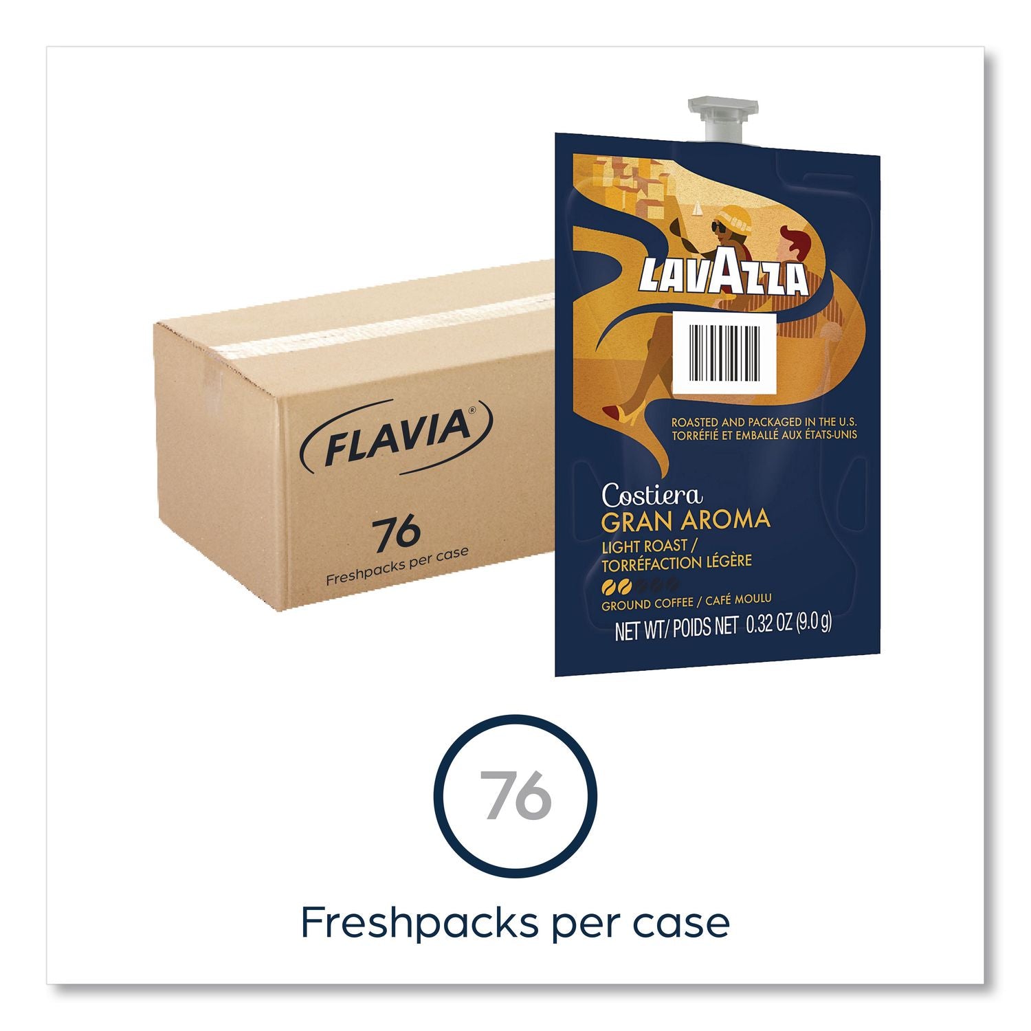 Gran Aroma Coffee Freshpack, Gran Aroma, 0.32 oz Pouch, 76/Carton