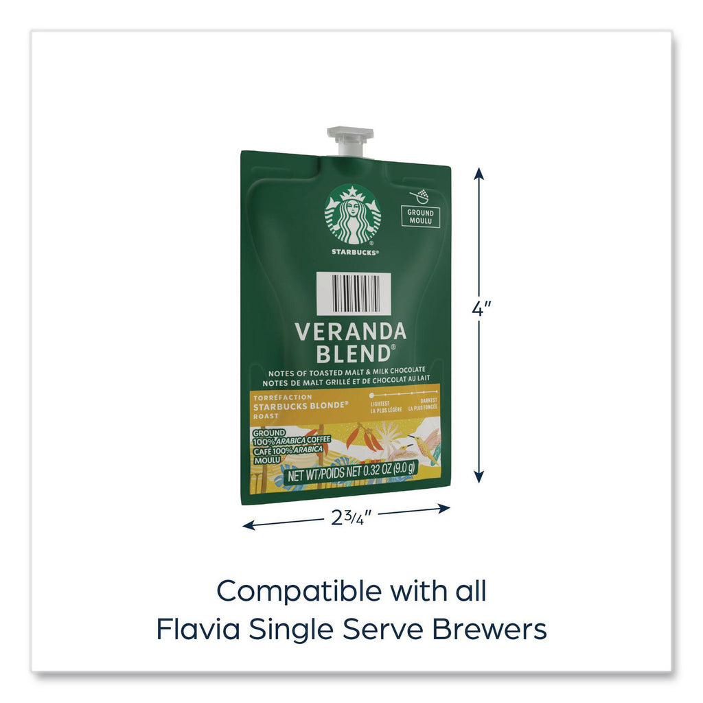 Starbucks Veranda Blend Coffee Freshpack, Veranda Blend, 0.32 oz Pouch, 76/Carton