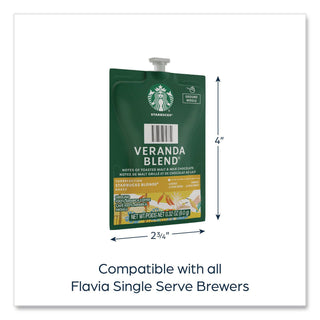 Starbucks Veranda Blend Coffee Freshpack, Veranda Blend, 0.32 oz Pouch, 76/Carton