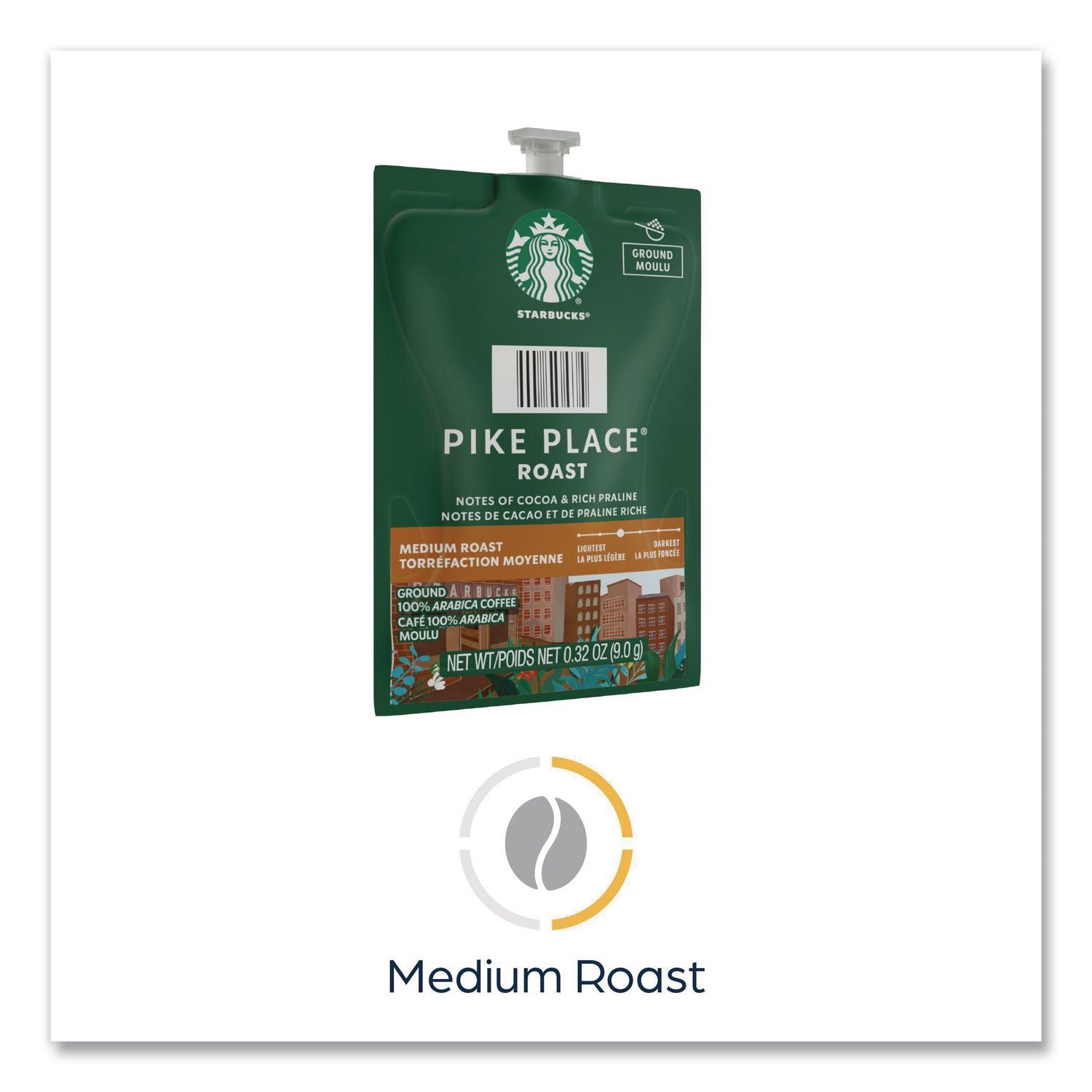 Starbucks Pike Place Roast Coffee Freshpack, Pike Place, 0.32 oz Pouch, 76/Carton
