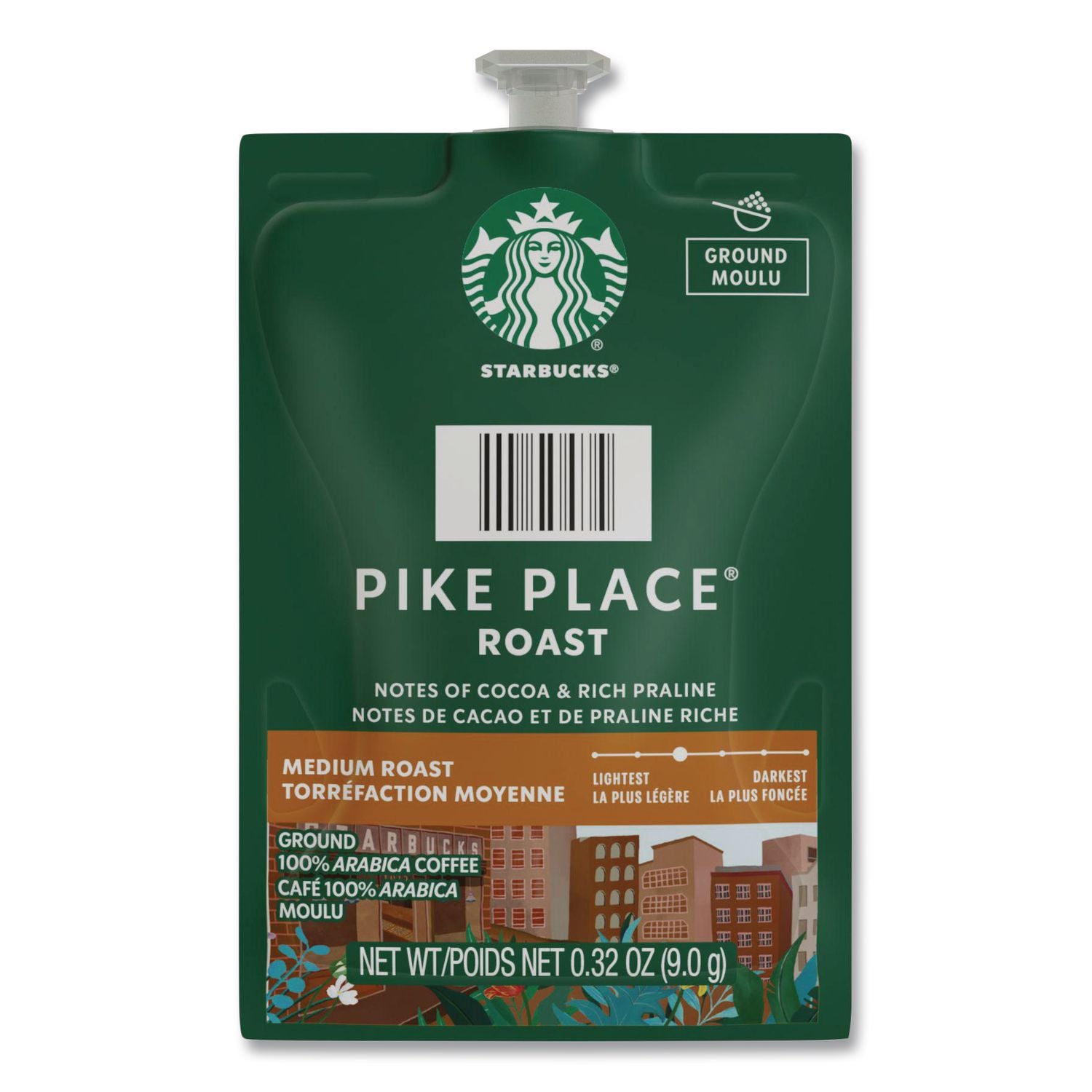 Starbucks Pike Place Roast Coffee Freshpack, Pike Place, 0.32 oz Pouch, 76/Carton
