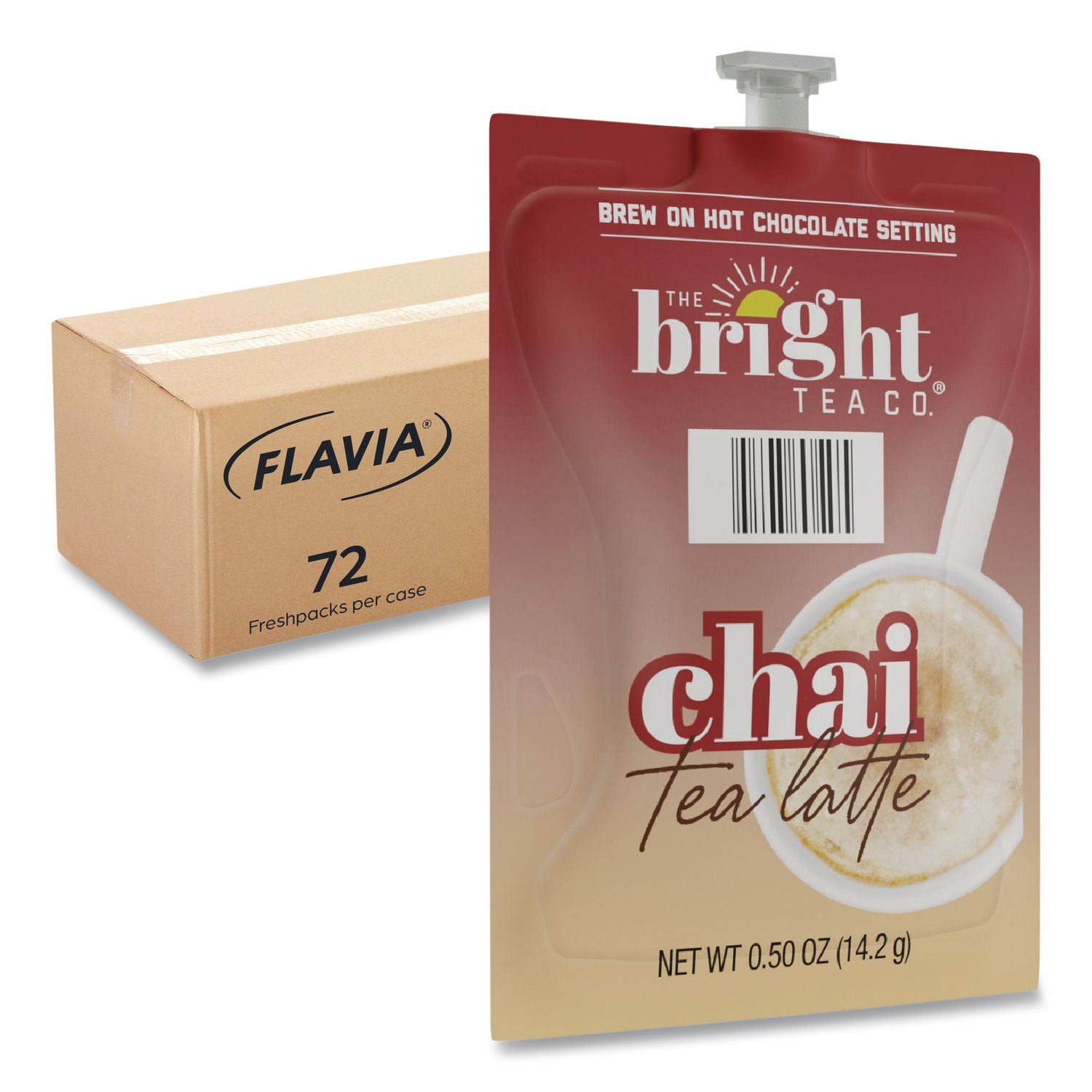 The Bright Tea Co. Chai Tea Latte Freshpack, Chai Latte, 0.5 oz Pouch, 72/Carton