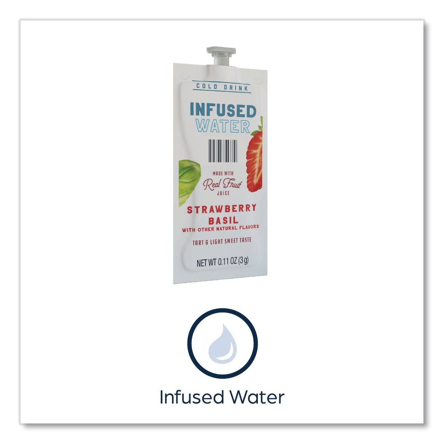 Strawberry Basil Infused Water Freshpack, Strawberry Basil, 0.11 oz Pouch, 100/Carton