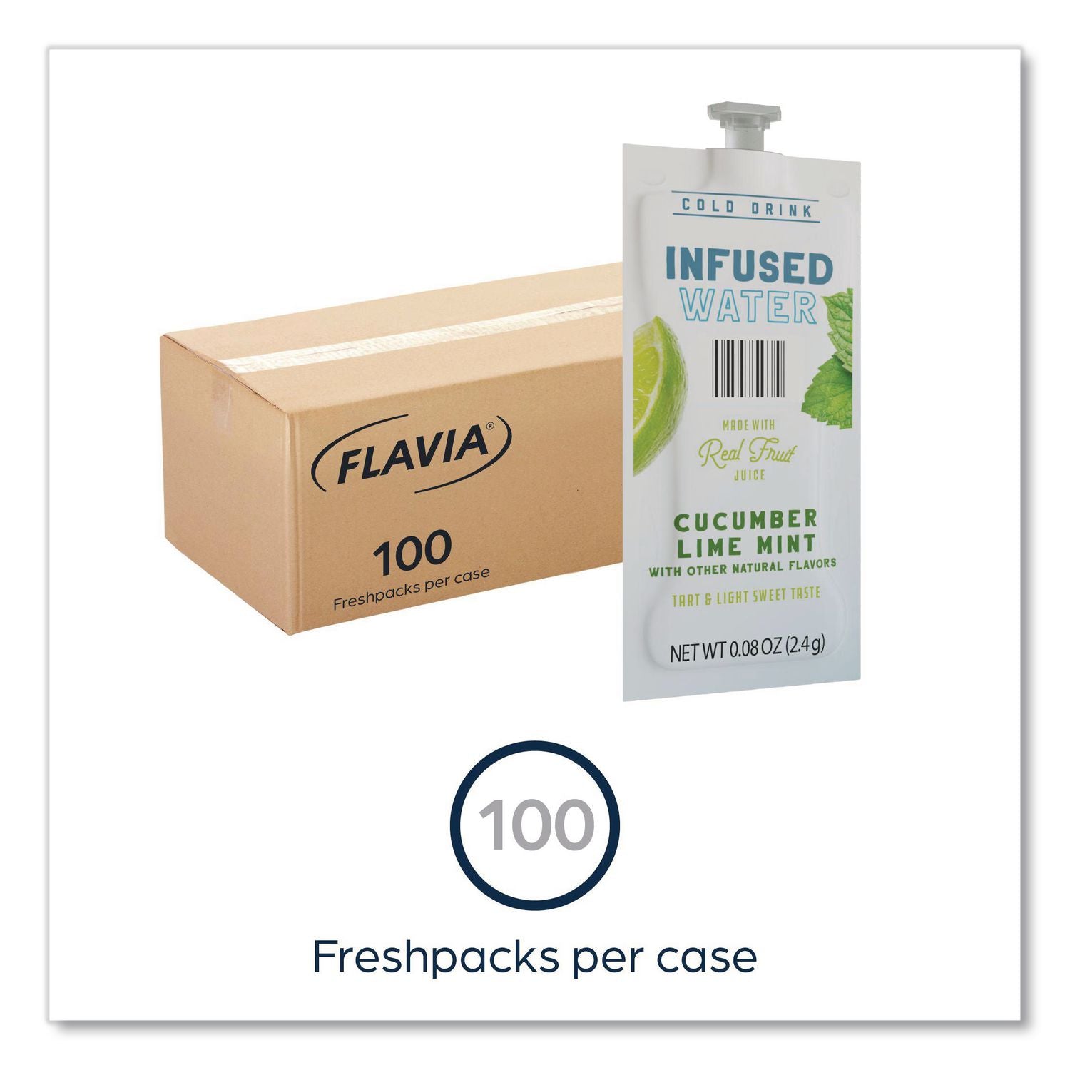 Cucumber Lime Mint Infused Water Freshpack, Cucumber Lime Mint, 0.08 Pouch, 100/Carton