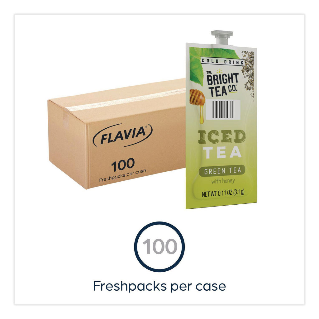 The Bright Tea Co. Iced Green Tea with Honey Freshpack, Green with Honey, 0.11 oz Pouch, 100/Carton