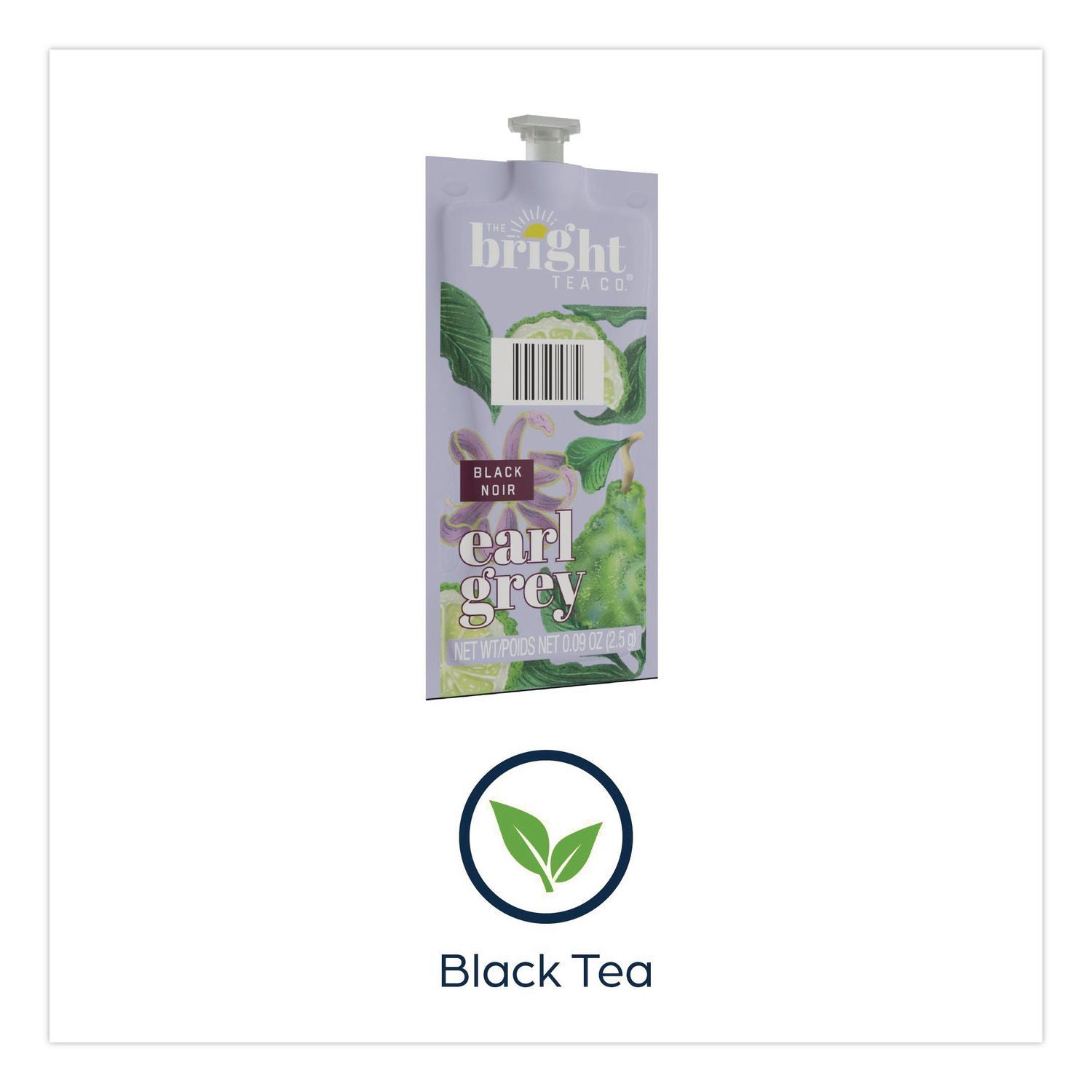 The Bright Tea Co. Earl Grey Black Tea Freshpack, Earl Gray, 0.09 oz Pouch, 100/Carton