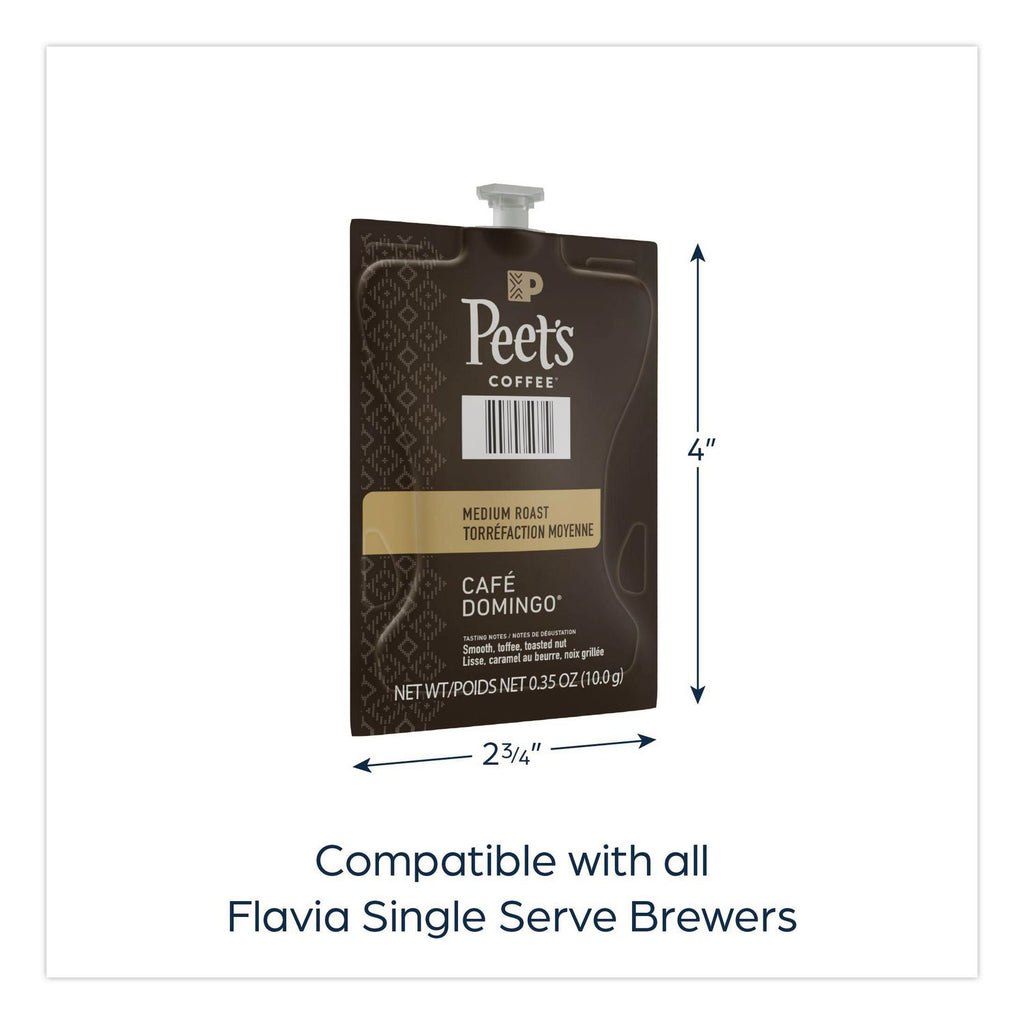 Peet's Coffee Cafe Domingo Freshpack, Cafe Domingo, 0.35 oz Pouch, 76/Carton