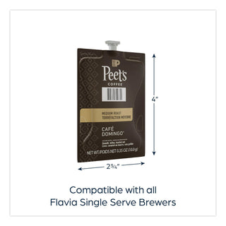 Peet's Coffee Cafe Domingo Freshpack, Cafe Domingo, 0.35 oz Pouch, 76/Carton