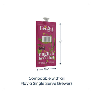 The Bright Tea Co. English Breakfast Black Tea Freshpack, English Breakfast, 0.1 oz Pouch, 100/Carton