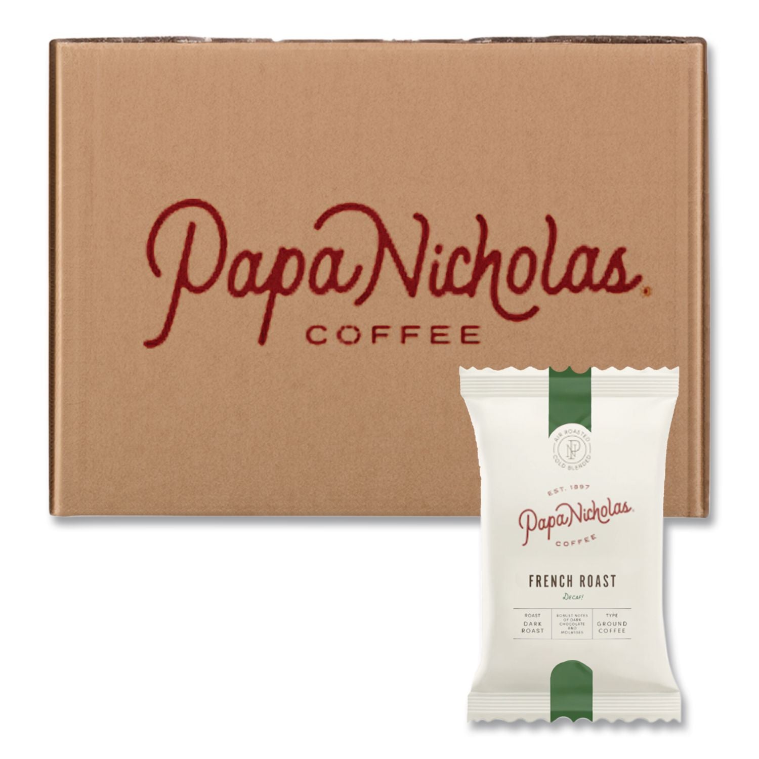 Premium Coffee, Decaffeinated French Roast, 18/Carton