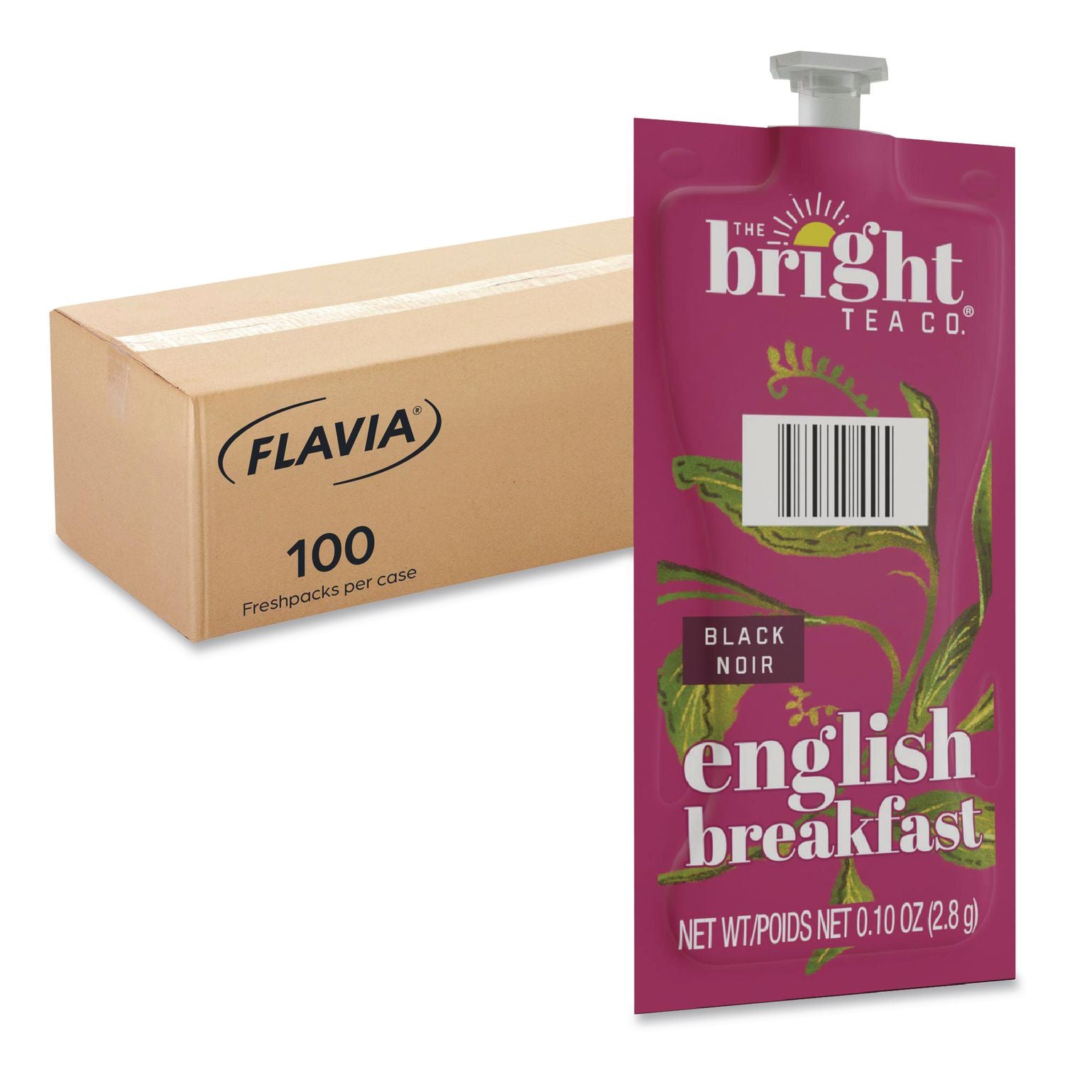 The Bright Tea Co. English Breakfast Black Tea Freshpack, English Breakfast, 0.1 oz Pouch, 100/Carton