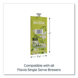 The Bright Tea Co. Green with Jasmine Tea Freshpack, Green with Jasmine, 0.07 oz Pouch, 100/Carton