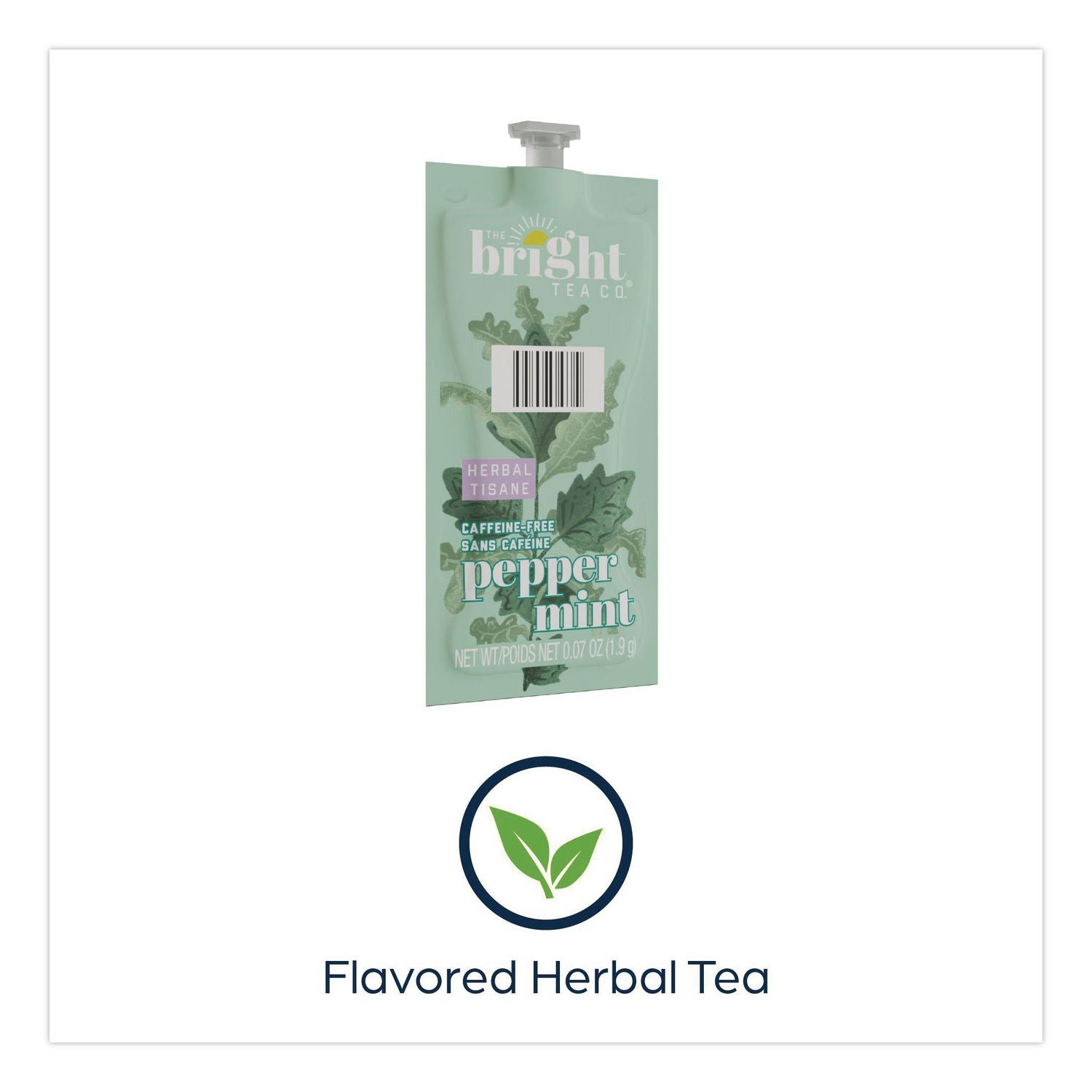 The Bright Tea Co. Peppermint Herbal Tea Freshpack, Peppermint, 0.07 oz Pouch, 100/Carton