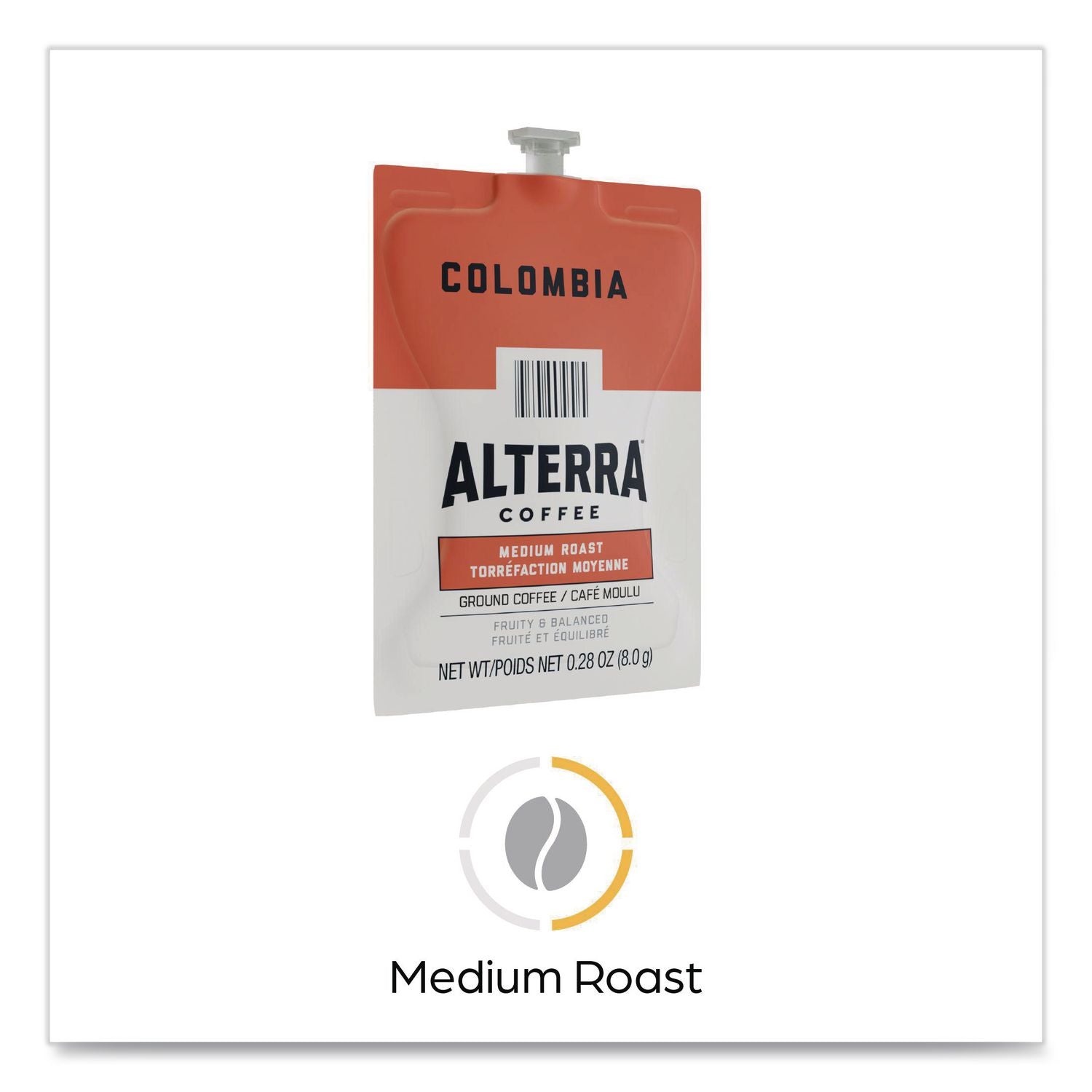 Alterra Columbia Coffee Freshpack, Columbia, 0.28 oz Pouch, 100/Carton