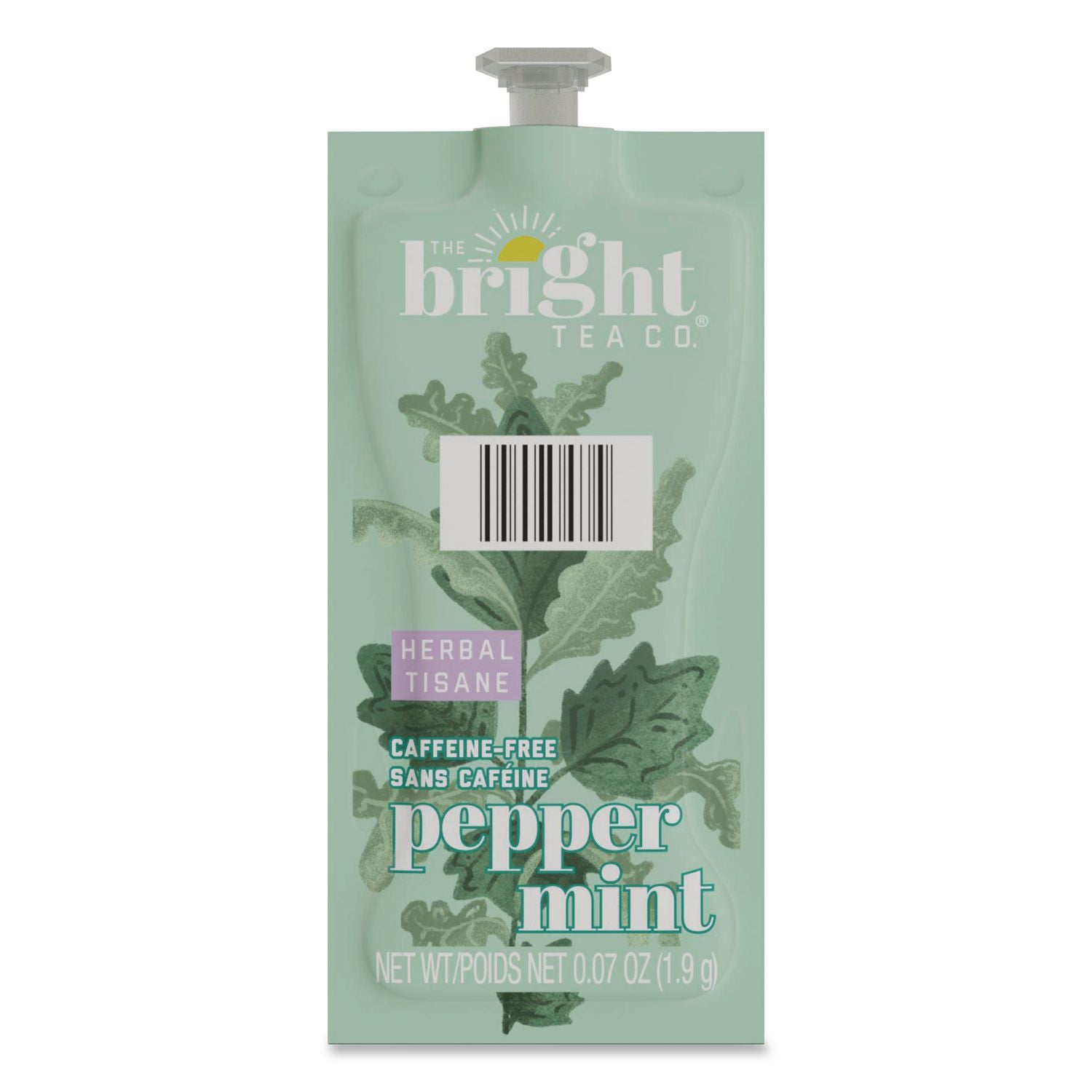 The Bright Tea Co. Peppermint Herbal Tea Freshpack, Peppermint, 0.07 oz Pouch, 100/Carton